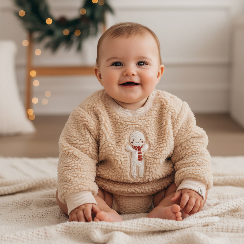 Pull de Noël en pain d'épices Teddy pour bébés et enfants