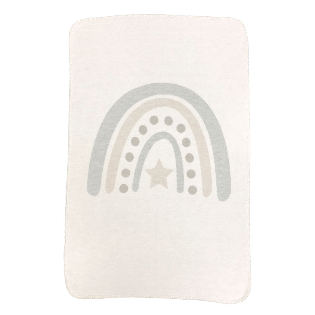Couverture bébé arc-en-ciel en coton bio – Cadeau de naissance | Schmatzepuffer