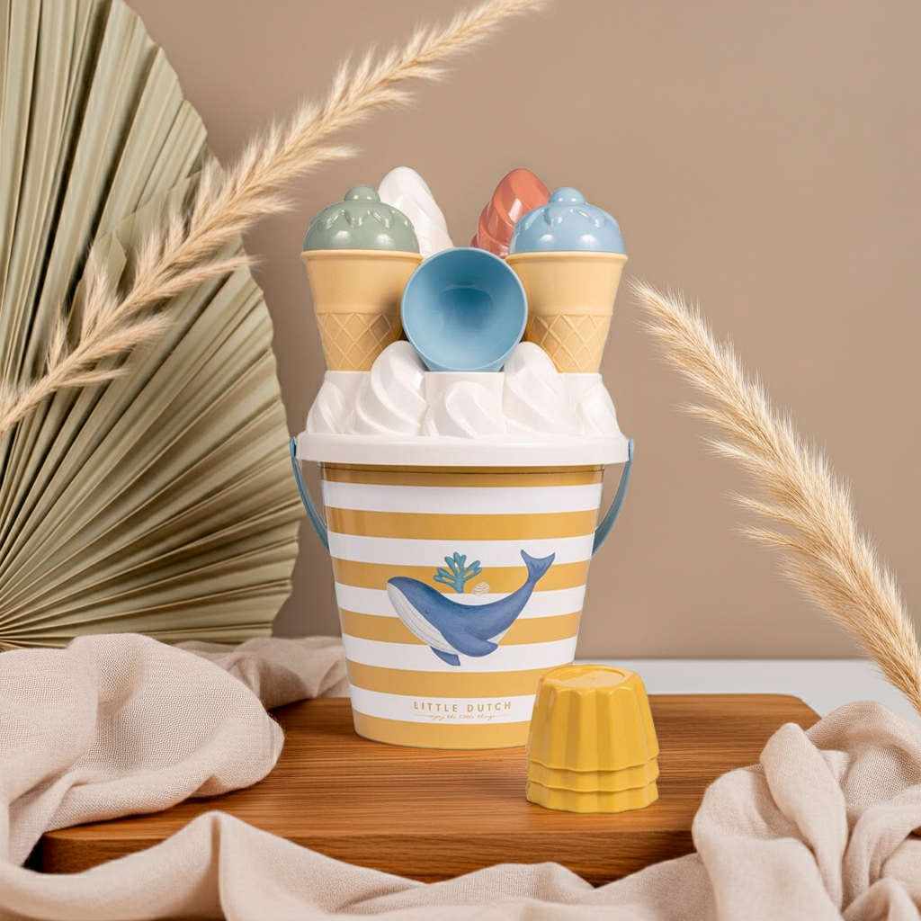Bucket Set Ice Cream for Children from 18 Months – Sand Toys in Blue