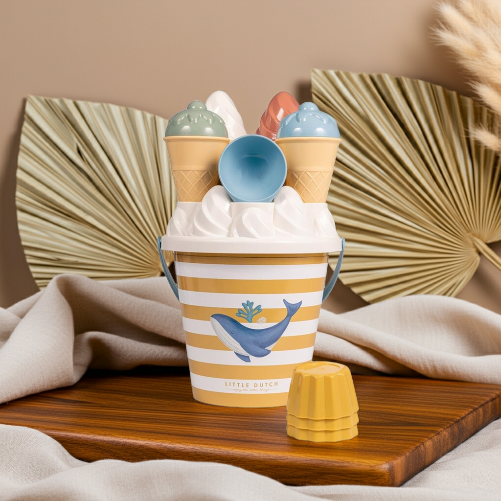 Bucket Set Ice Cream for Children from 18 Months – Sand Toys in Blue