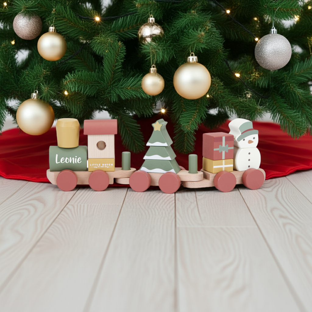 Train en bois personnalisé Noël – Cadeau de naissance