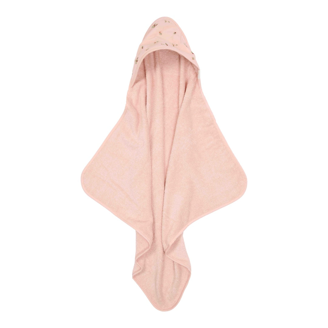Serviette à capuche brodée Blossom 75 x 75 cm | Little Dutch