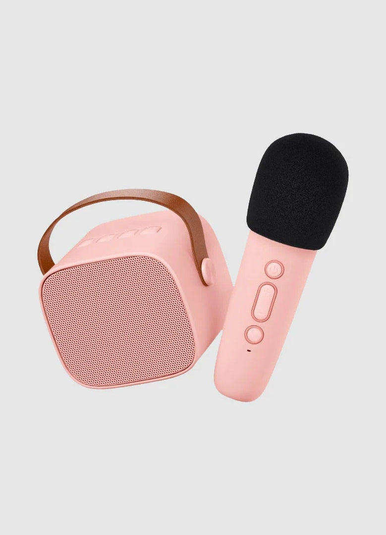 Ensemble karaoké - Enceinte Bluetooth et microphone Rose | Lalarma