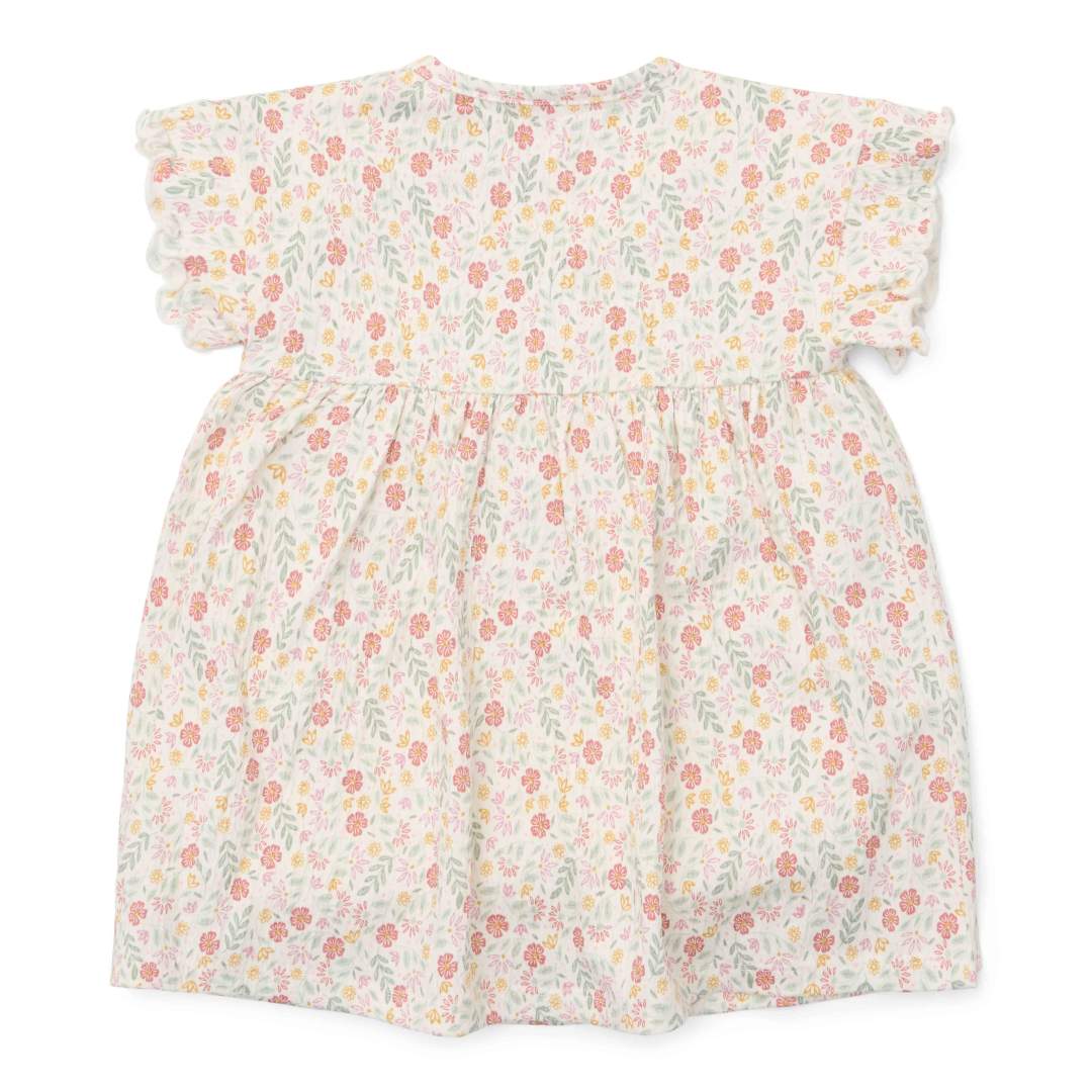 Robe à manches courtes couleur crème pour bébés et enfants