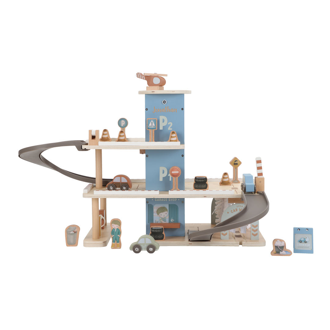 Personalisierte Holzeisenbahn Parkgarage aus Holz | Schmatzepuffer