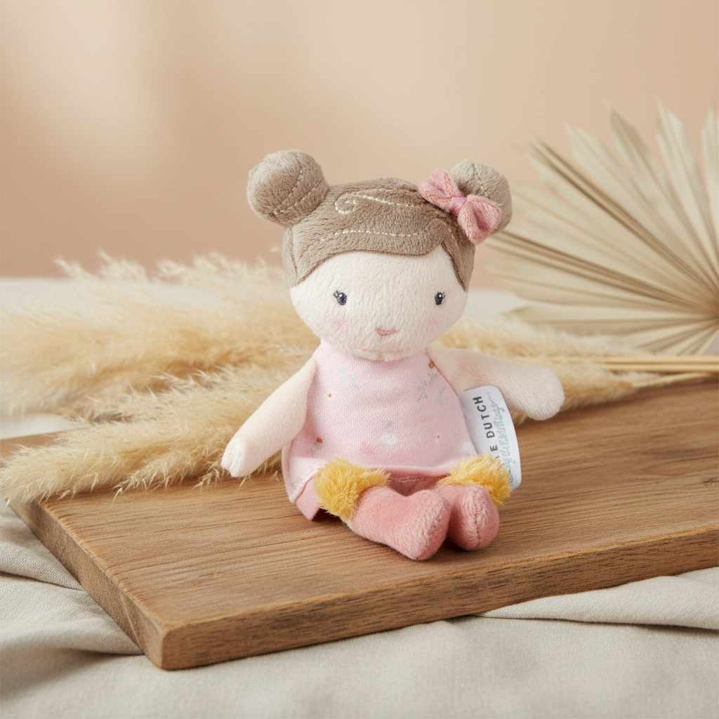 Pink cuddly doll, 10 cm