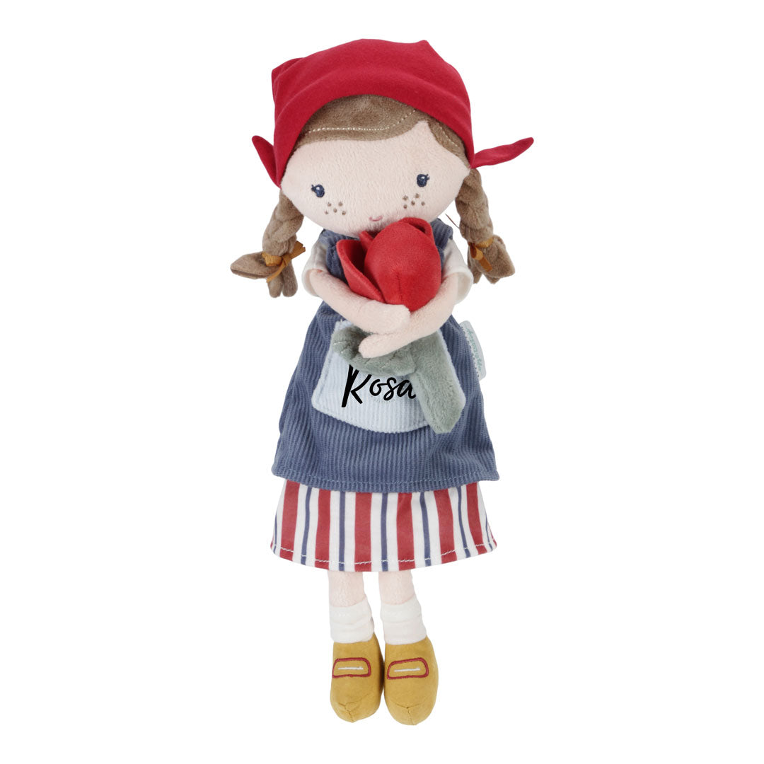 Poupée en tissu personnalisée Rose avec des tulipes – un cadeau adorable pour les petites filles