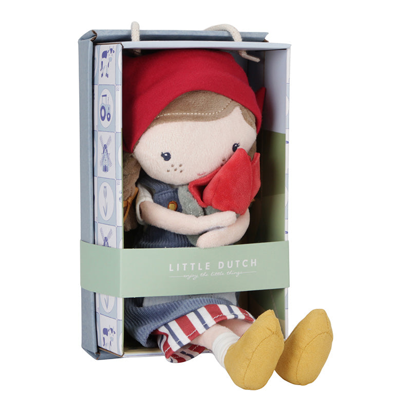 Poupée en tissu personnalisée Rose avec des tulipes – un cadeau adorable pour les petites filles