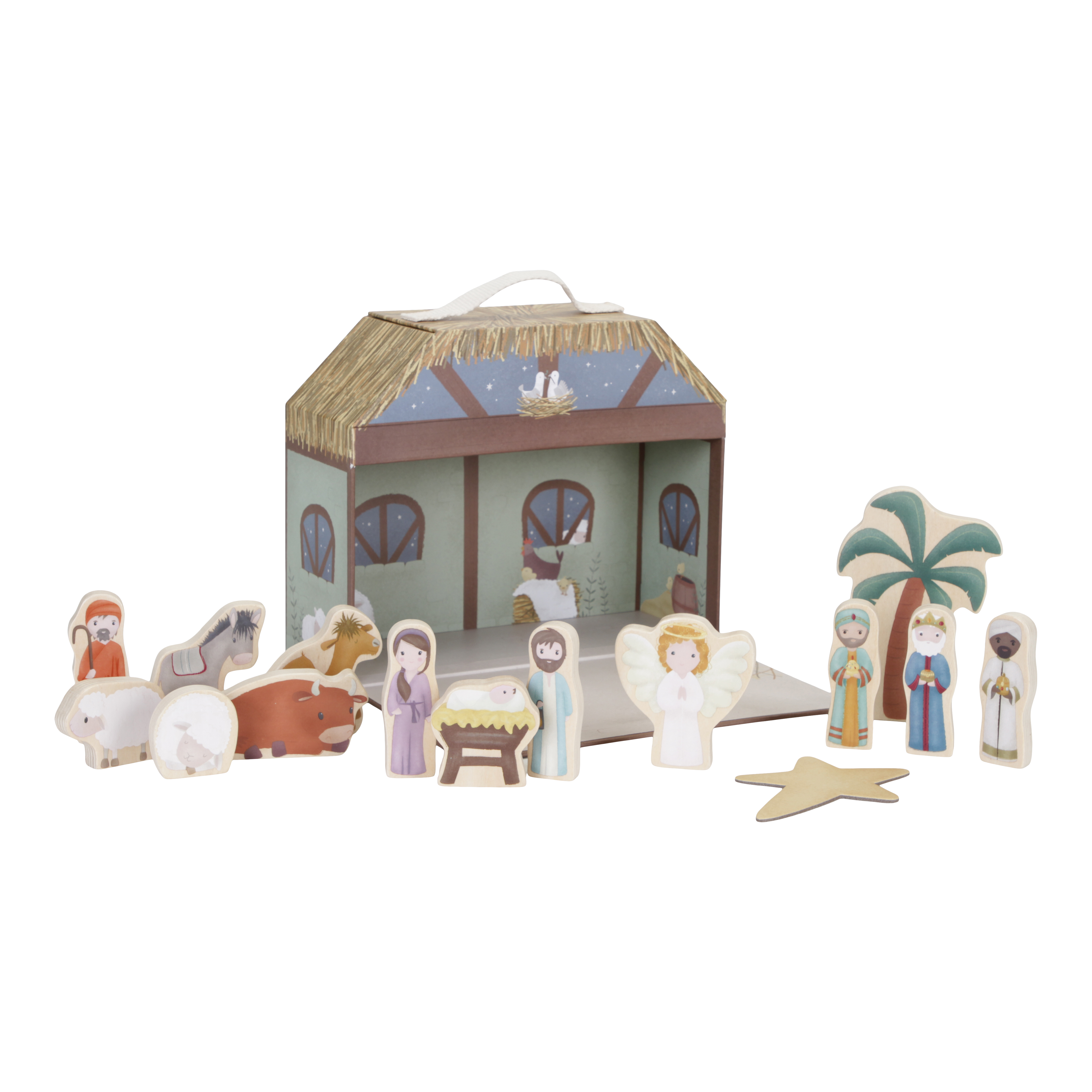 Crèche de Noël personnalisée en bois – adorable jeu de crèche pour enfants