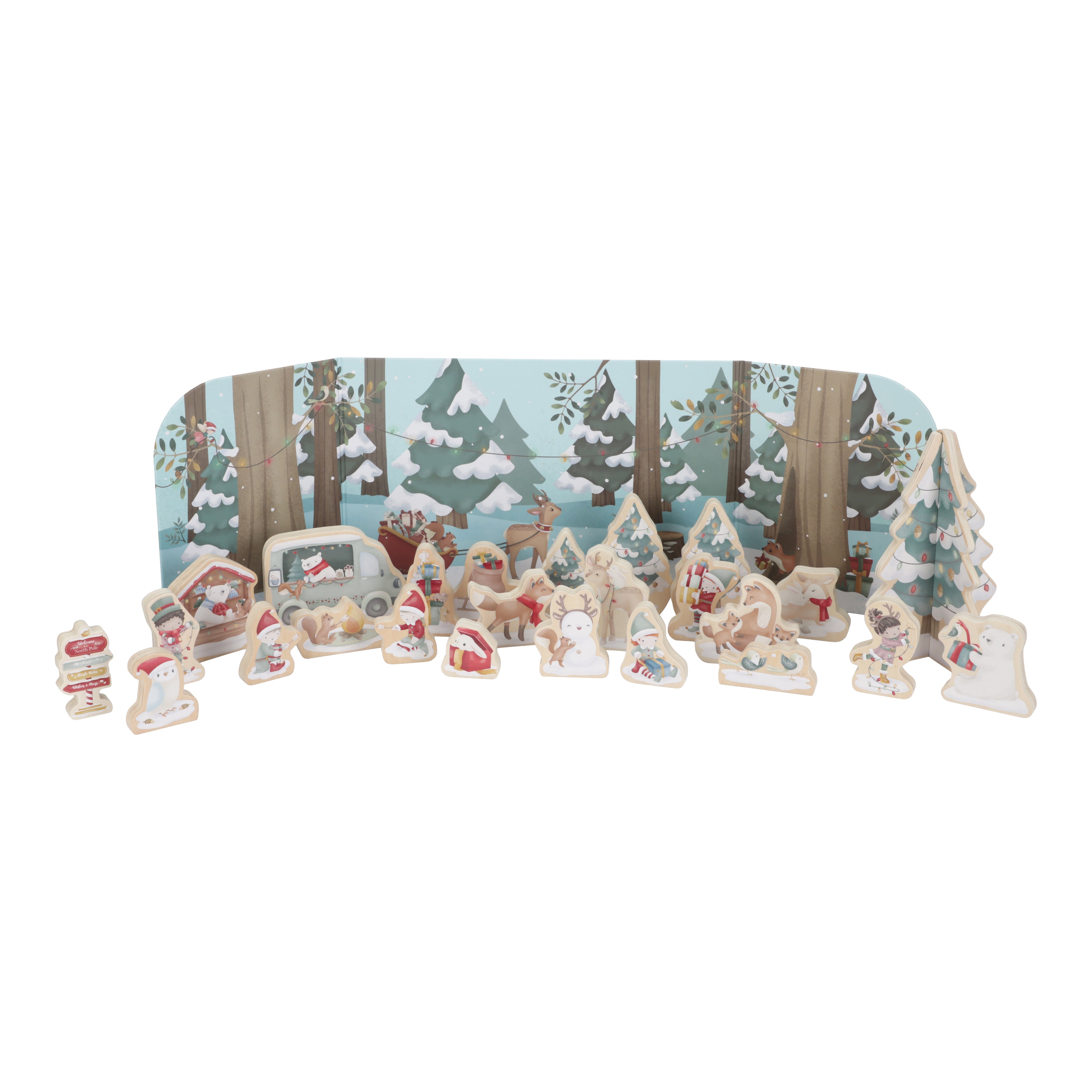 Calendrier de l'Avent Village de Noël en bois | 24 jours d'impatience
