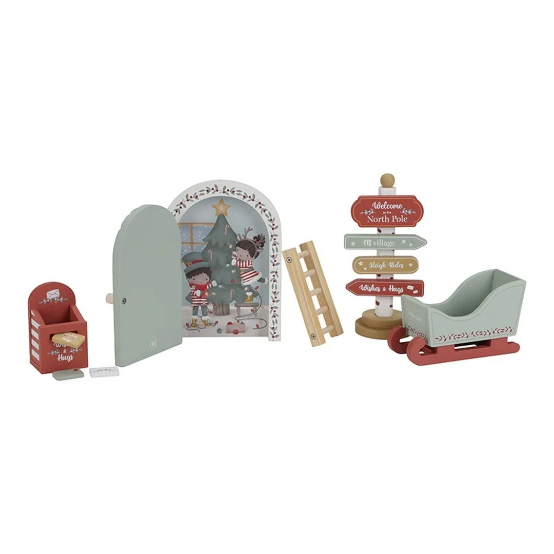 Ensemble d'accessoires de Noël pour gnomes, y compris une porte pour gnomes | Little Dutch