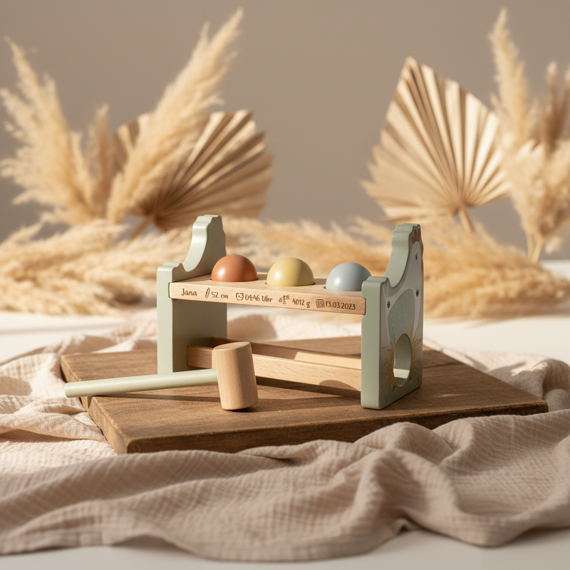 Hammerbank mit Kugeln Little Farm "Zur Geburt"