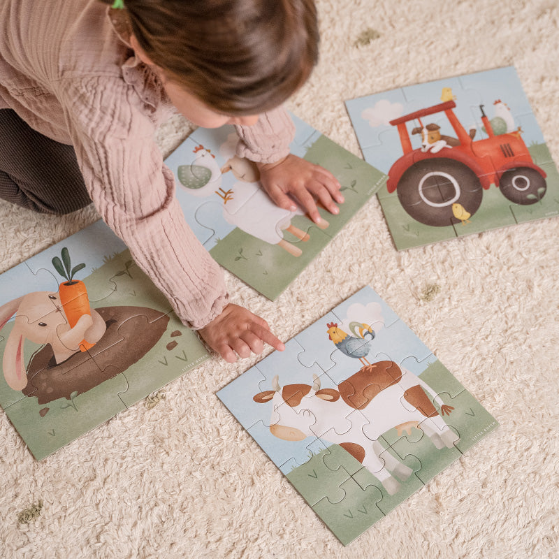 Ensemble de 4 puzzles Little Farm