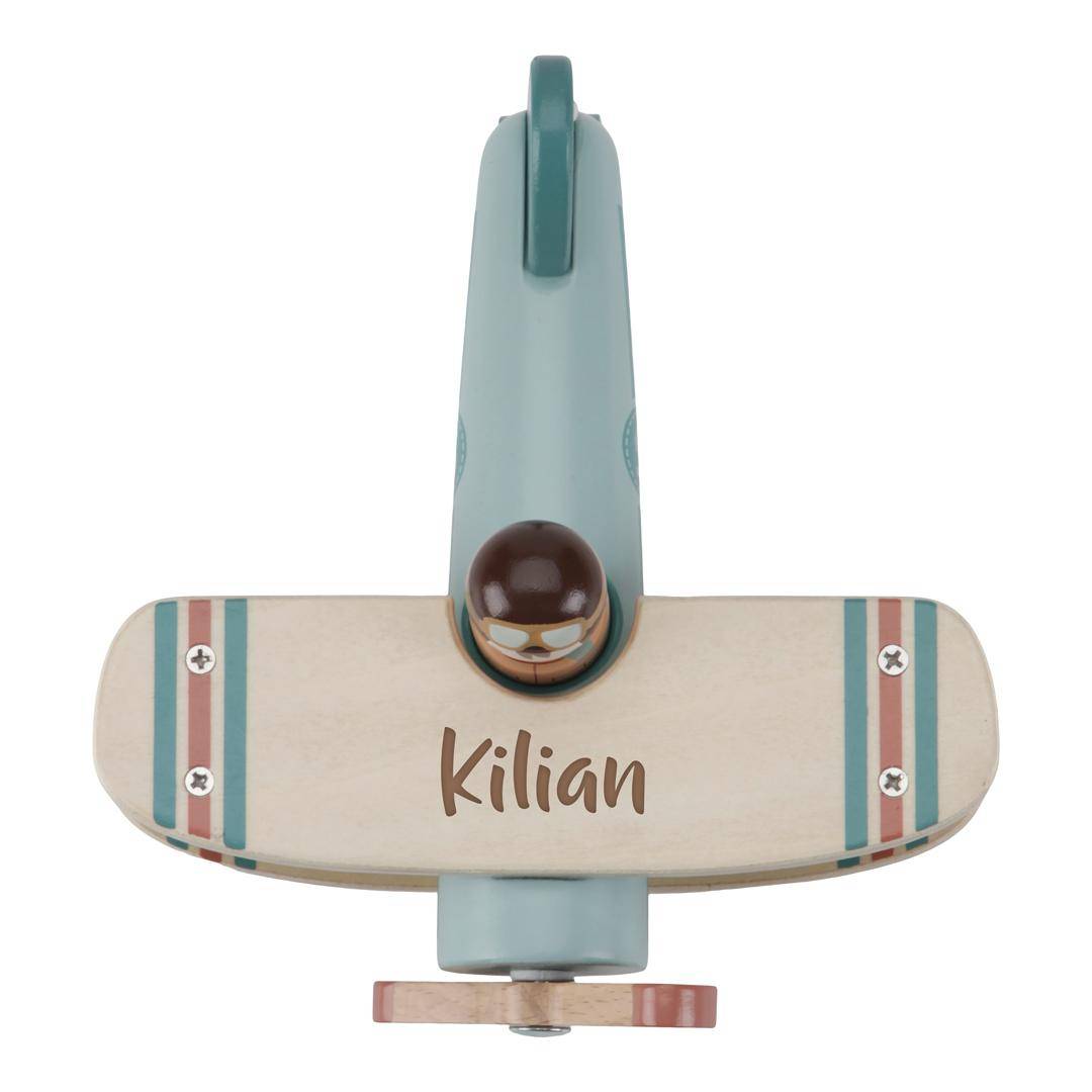 Avion jouet en bois personnalisé