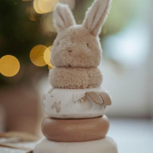Tour d'empilage personnalisée bébé lapin avec nom cadeau de naissance