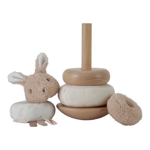 Tour d'empilage personnalisée bébé lapin avec nom cadeau de naissance