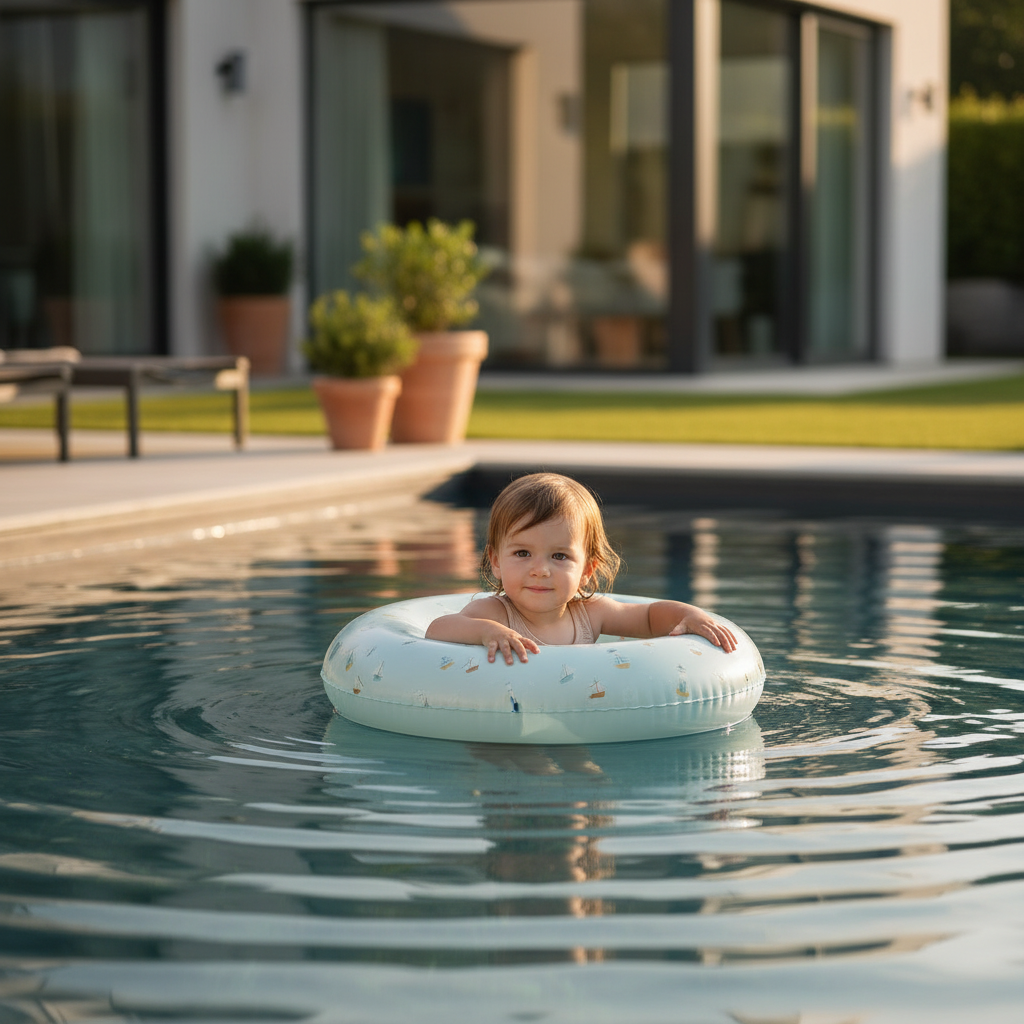 Children's Swim Ring 50 cm in Blue – Nautical Design