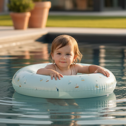Children's Swim Ring 50 cm in Blue – Nautical Design