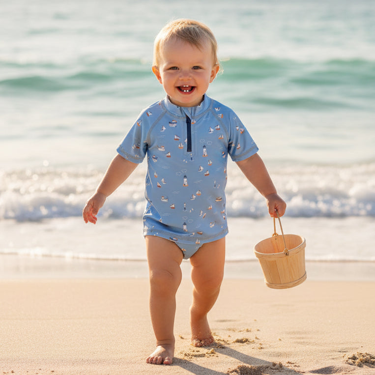 Maillot de bain Sailors Bay bleu foncé | Little Dutch