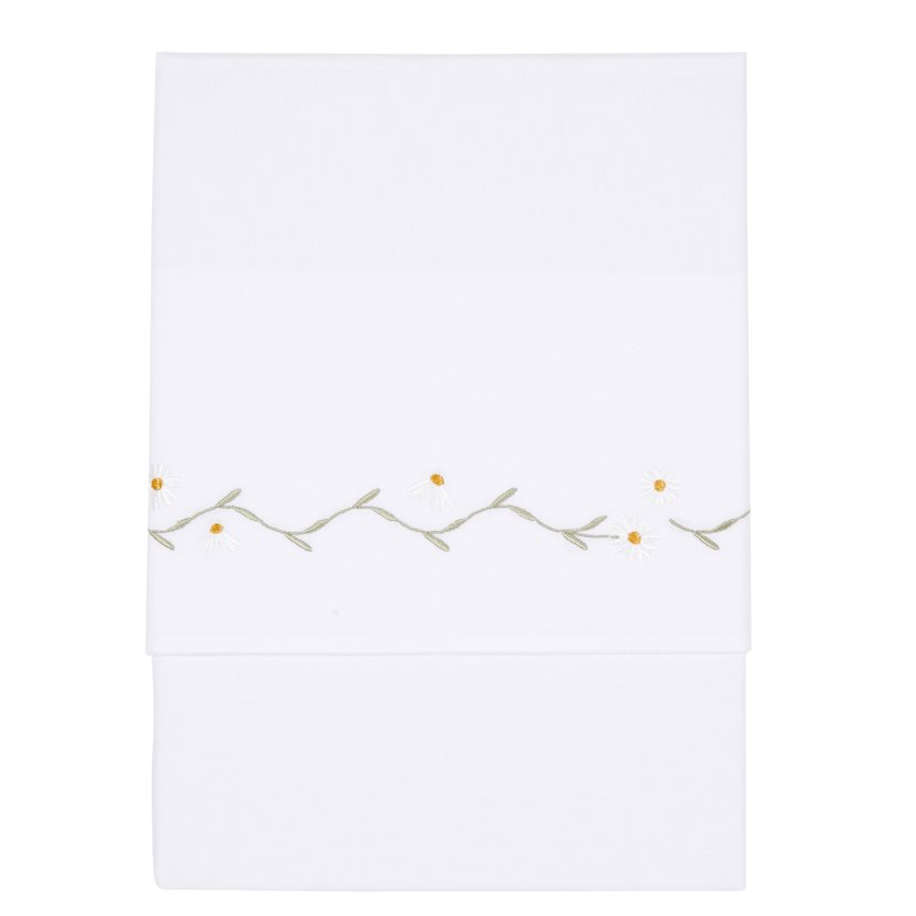 Kinderbettlaken Daisy bestickt 110 x 140 cm | Little Dutch