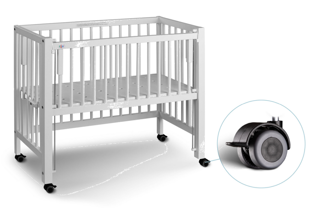 Anstell-/Beistellbett incl. Verschlussgitter MAXI BOXSPRING Buche weiß | tissi