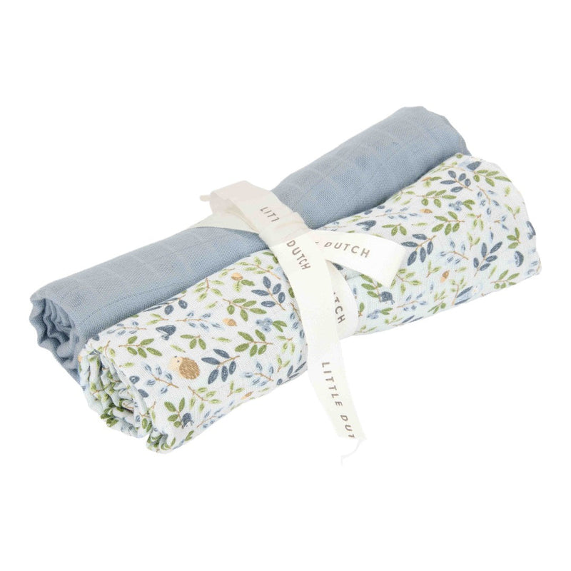 Muslin cloth swaddles 70 x 70 cm - Forest Adventure &amp; Denim Blue | Little Dutch