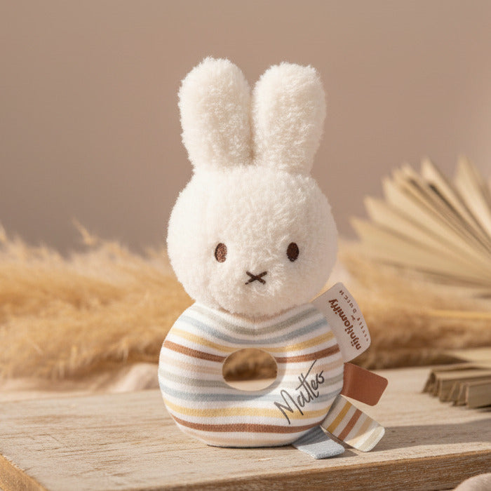 Hochet-anneau de dentition lapin Vintage Sunny Stripes x Miffy