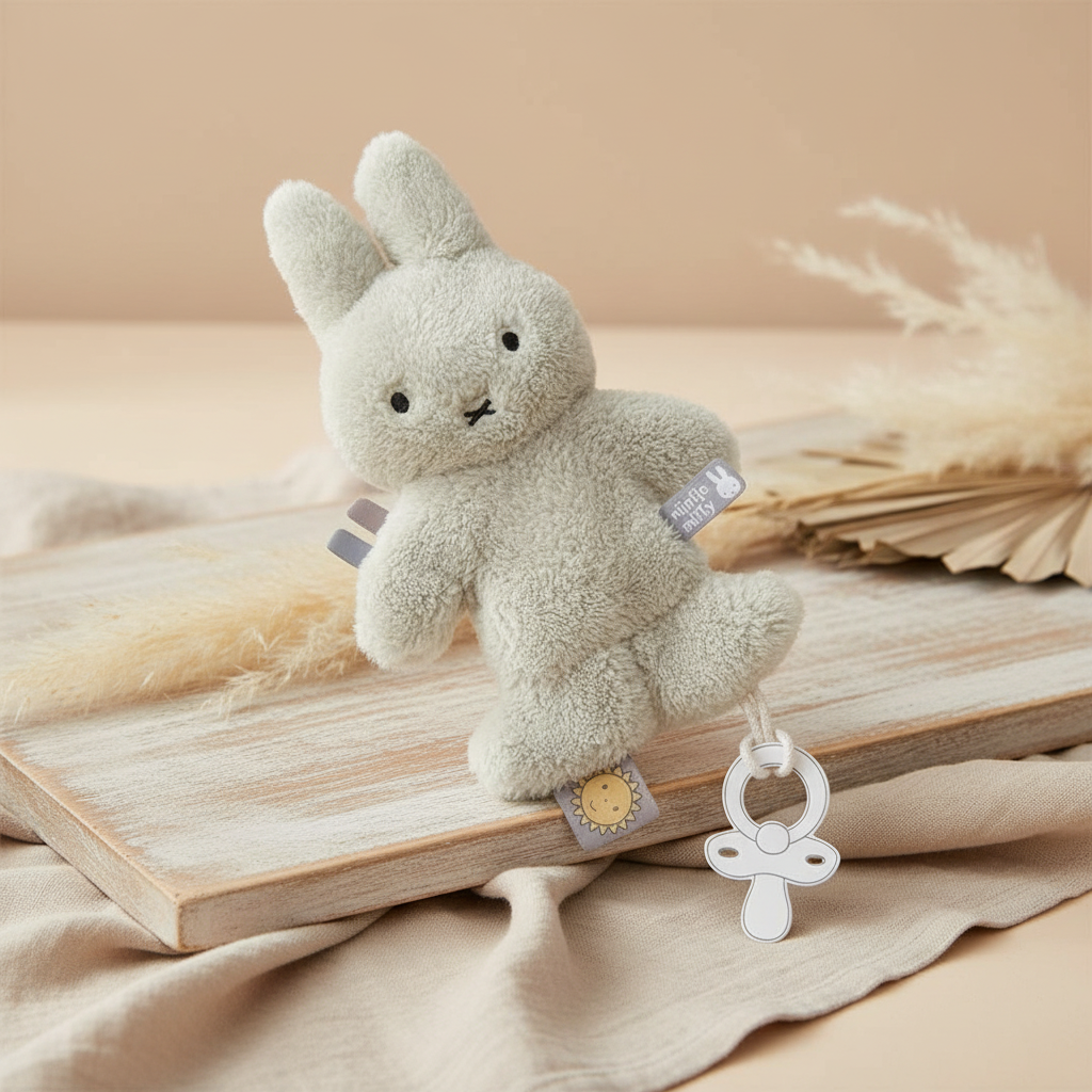 Miffy Schnullertuch Fluffy Grün für Babys