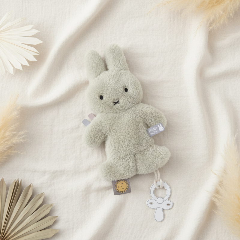 Doudou Miffy Fluffy Vert pour bébés