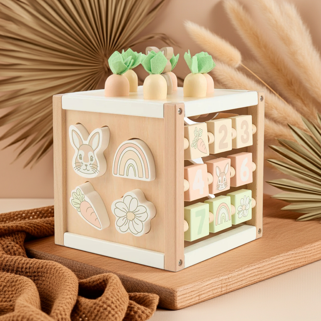 Cube d'activités géant lapin en bois | bieco