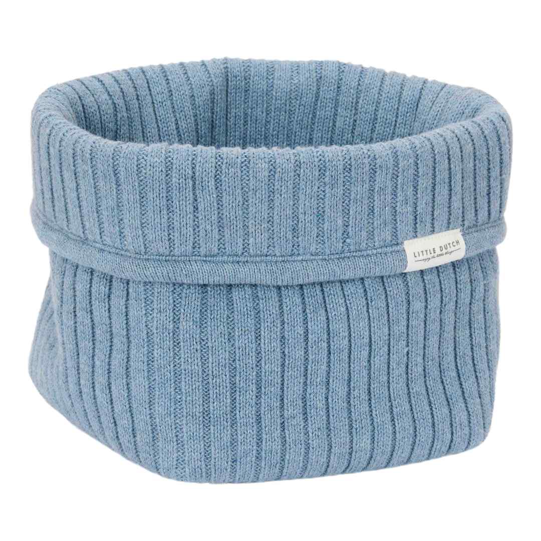 Petit panier d'allaitement brodé - Bleu denim pur | Little Dutch