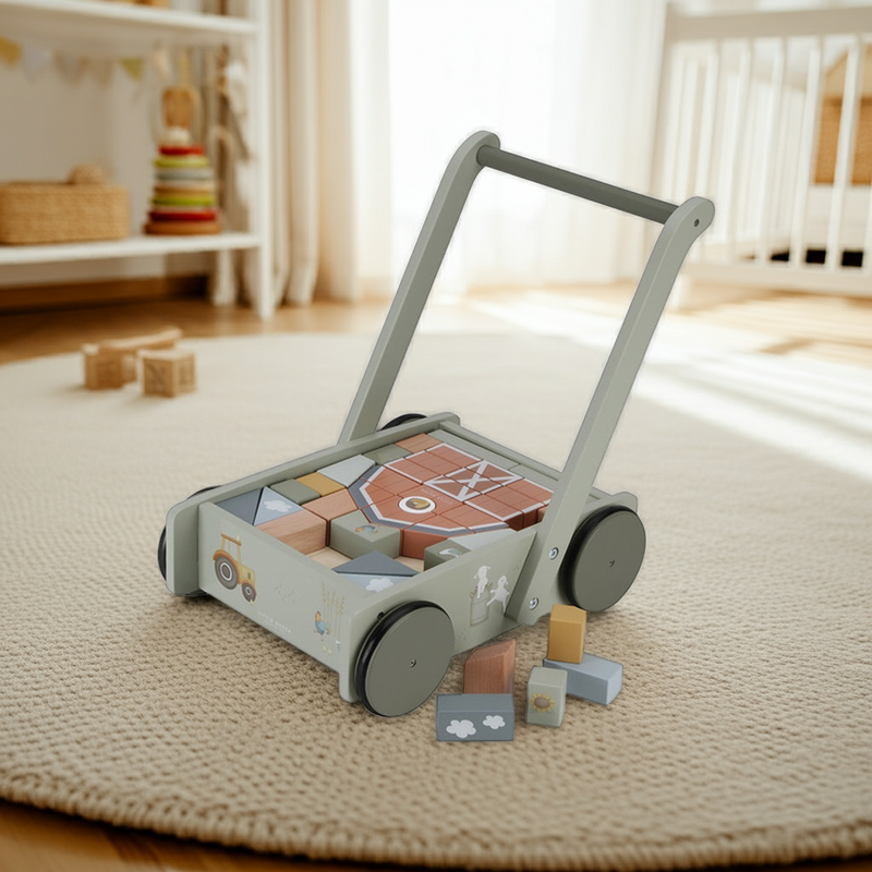 Little Farm | Little Dutch baby walker with building blocks