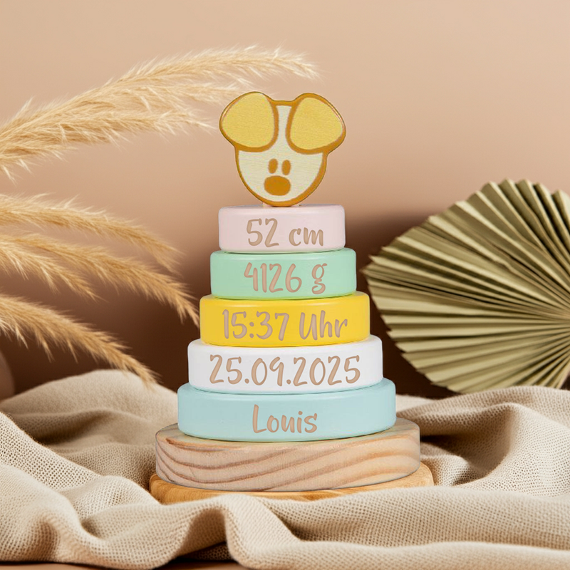 Personalized Stacking Toy for Birth - Birth Gift
