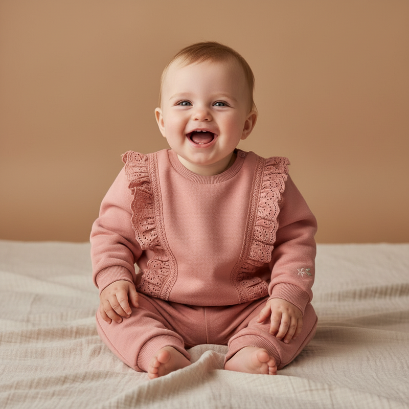 Pull rose chaud pour bébés et enfants