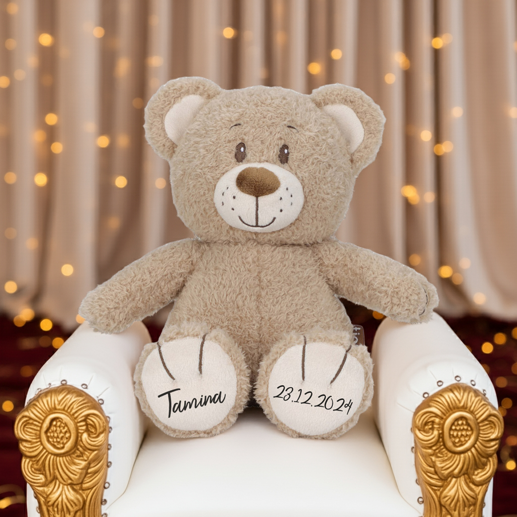 Personalized Teddy Bear with Name – Gift for Birth & Christening | Schmatzepuffer