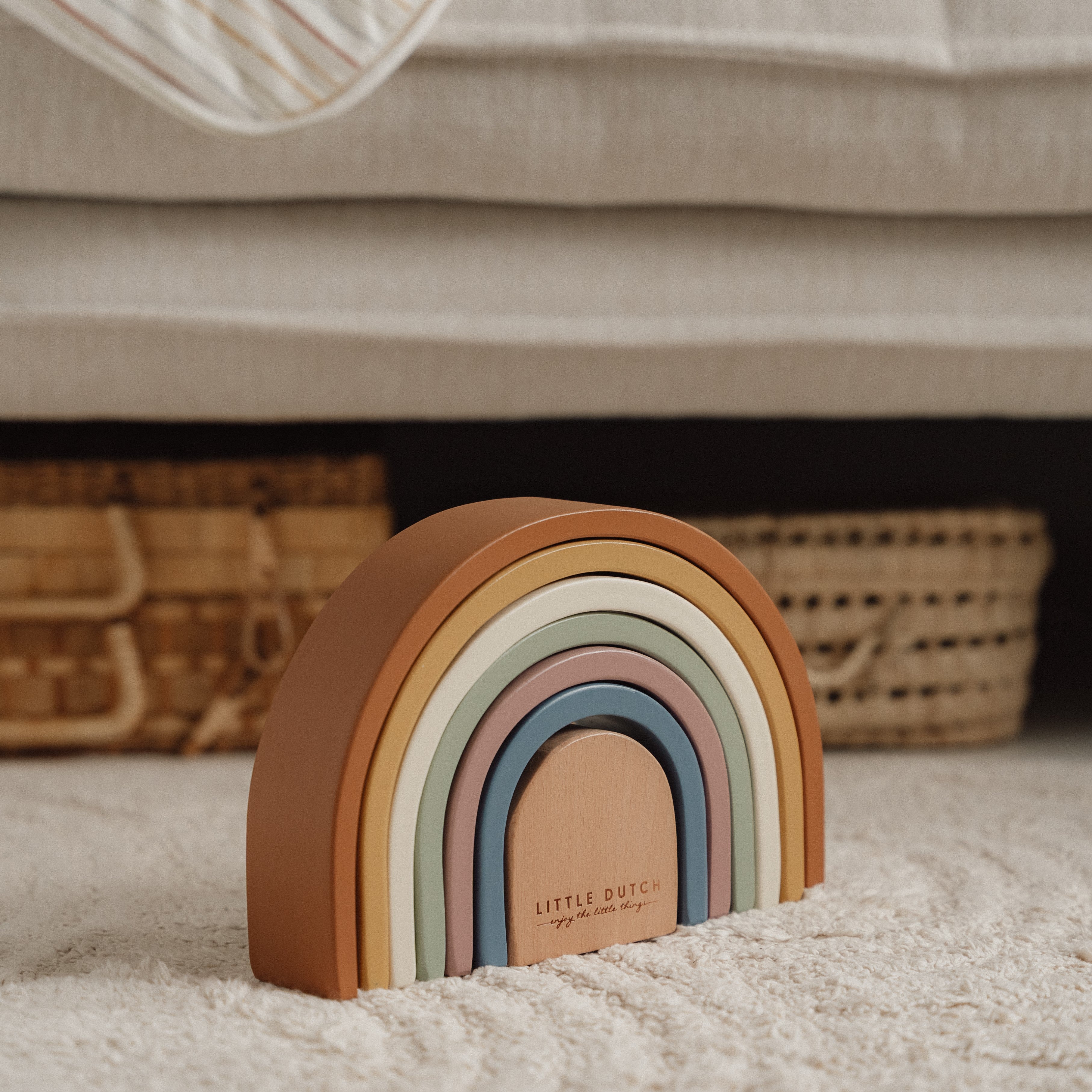Vintage Rainbow Stacking Tower – Personalized Gift for a Newborn