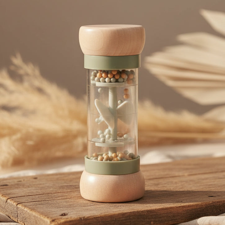 Hochet de pluie Little Farm vert