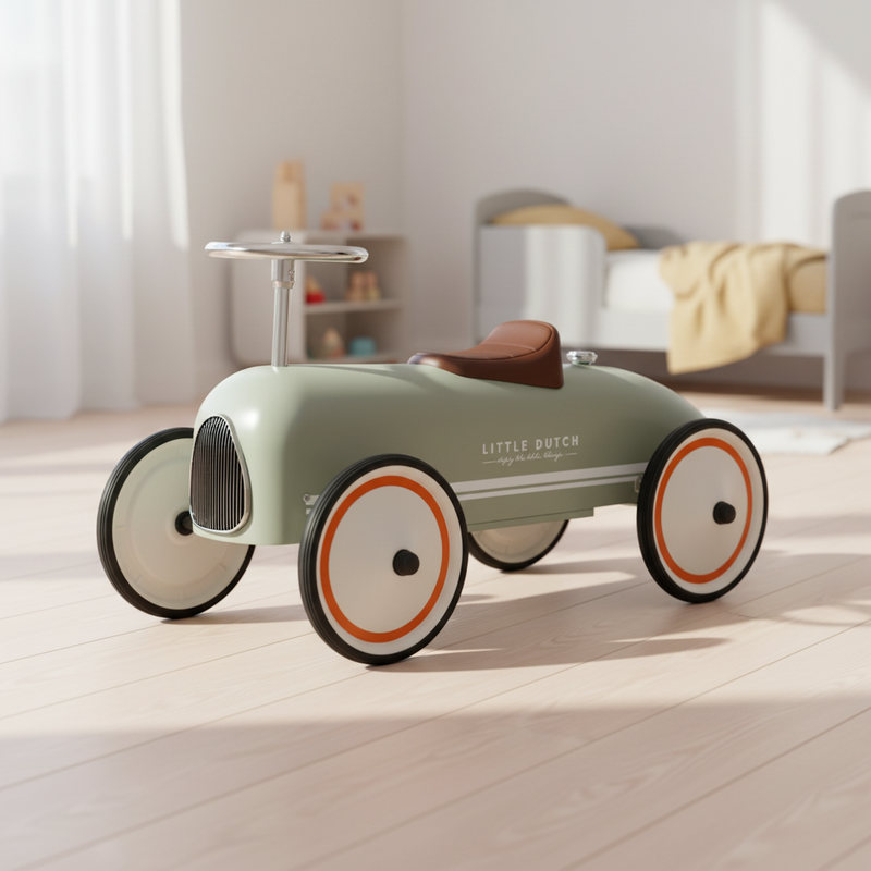 Rutschauto Retro, oliv | Little Dutch by Schmatzepuffer personalisierbar