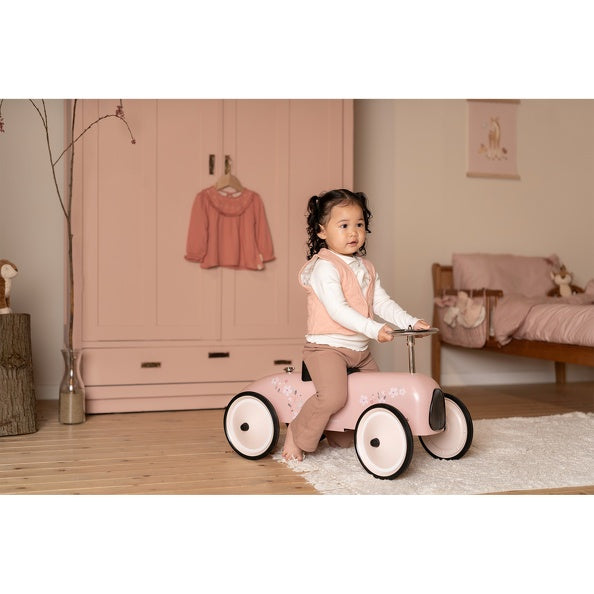 Voiture porteur rétro rose | Article reconditionné pour une seconde vie
