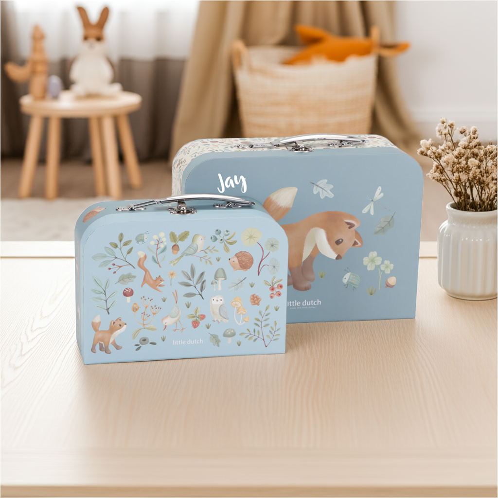 Ensemble de valises personnalisé avec nom en bleu