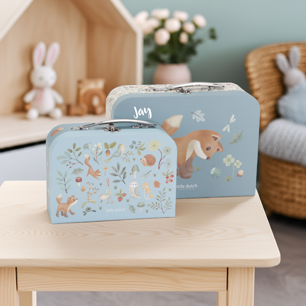 Ensemble de valises personnalisé avec nom en bleu