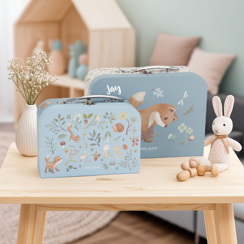 Ensemble de valises personnalisé avec nom en bleu