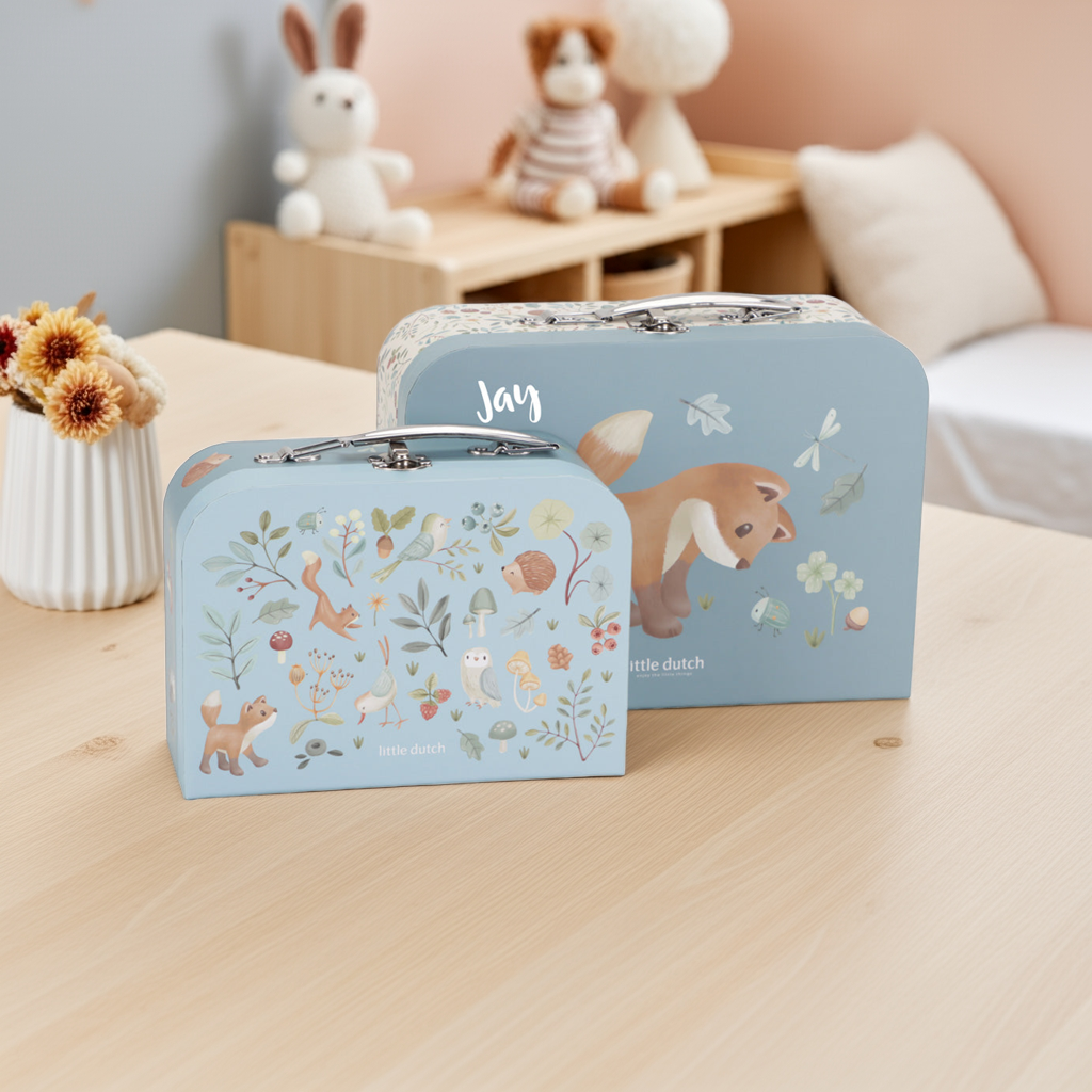 Ensemble de valises personnalisé avec nom en bleu