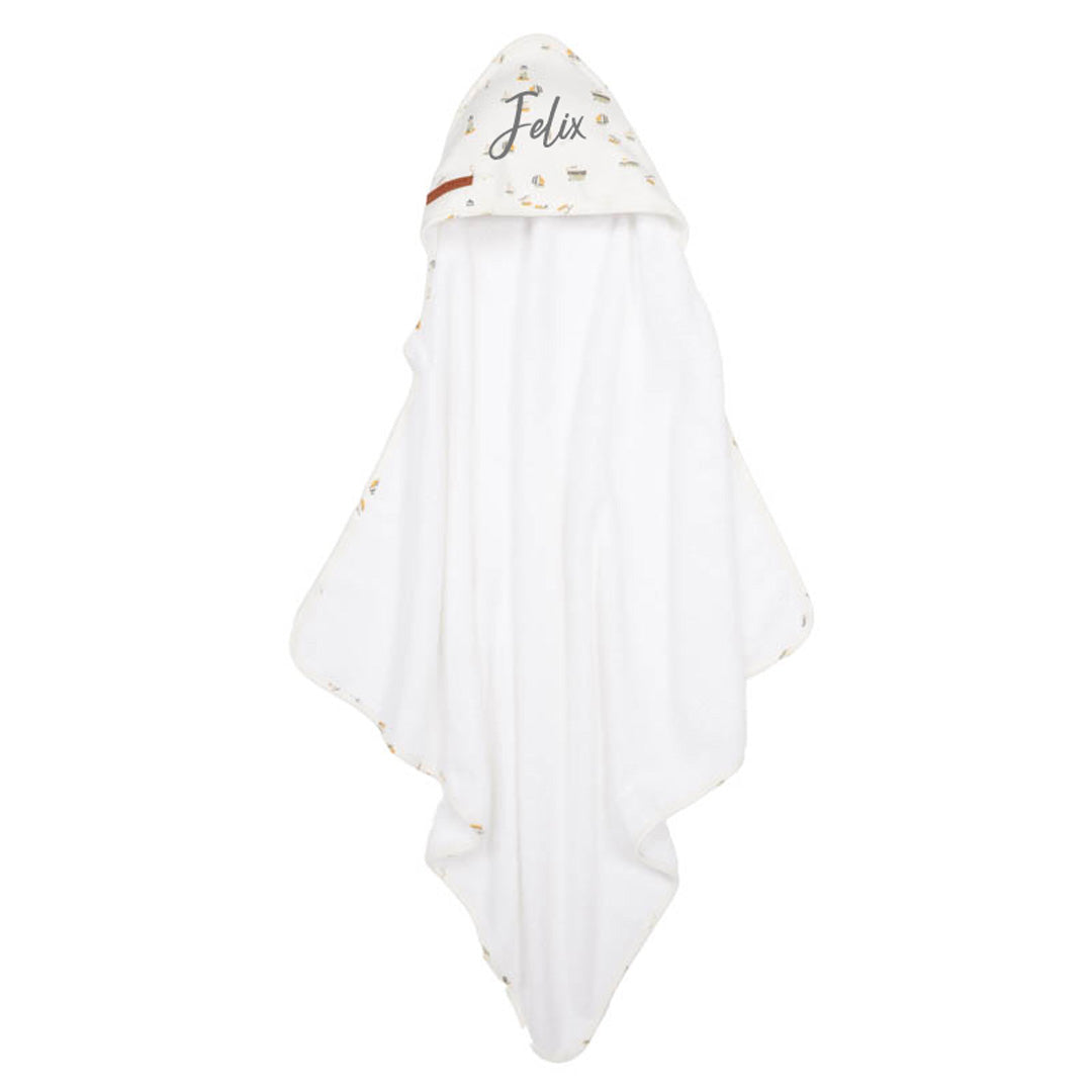 Little Dutch hooded towel Sailors Bay white