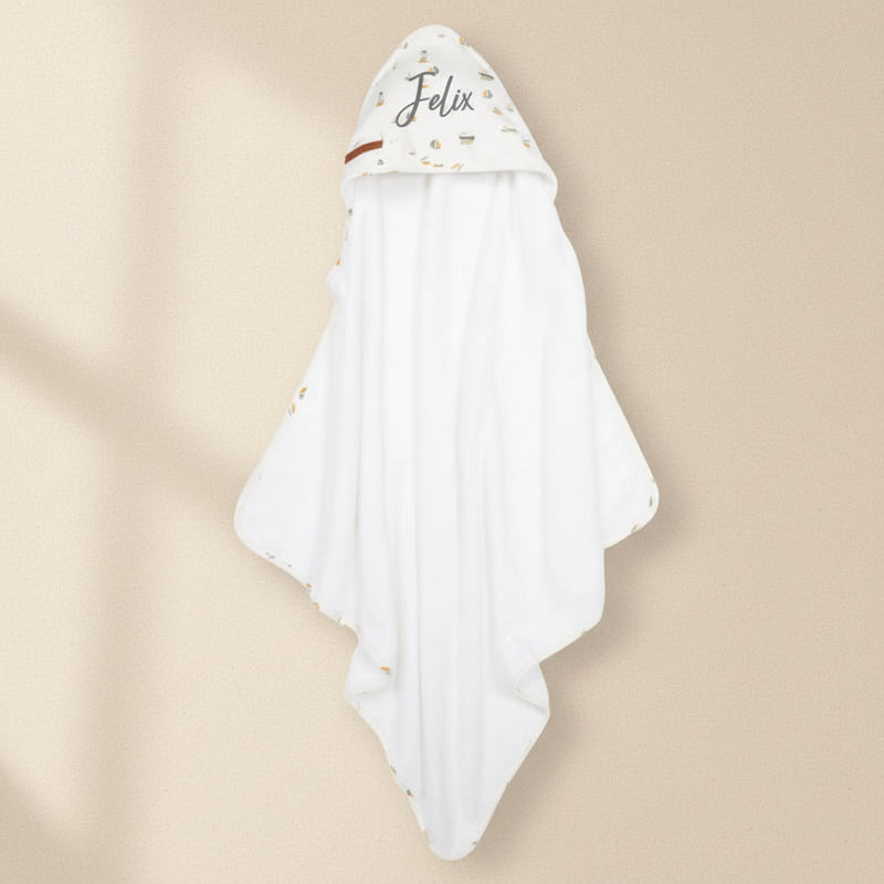 Little Dutch hooded towel Sailors Bay white