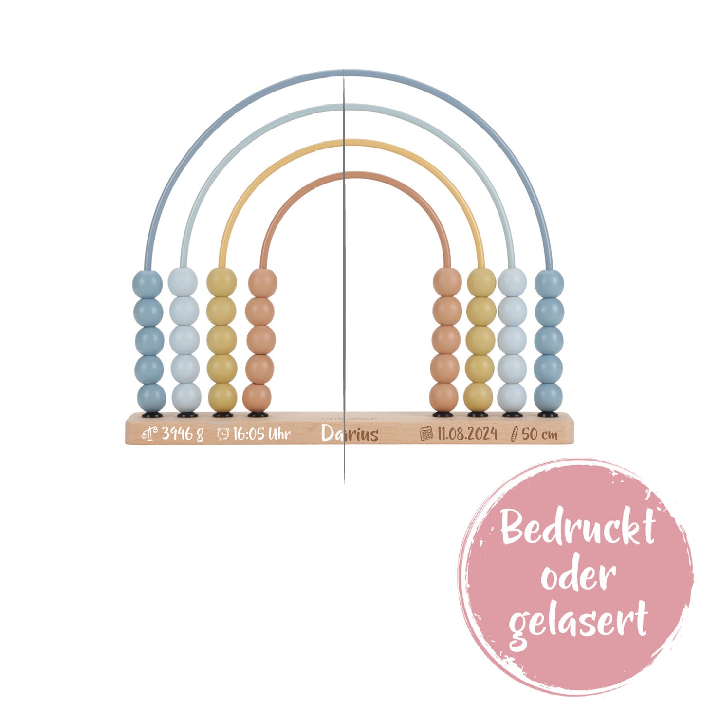 Arc-en-ciel boulier Forest Friends bleu – jouet d'apprentissage en bois