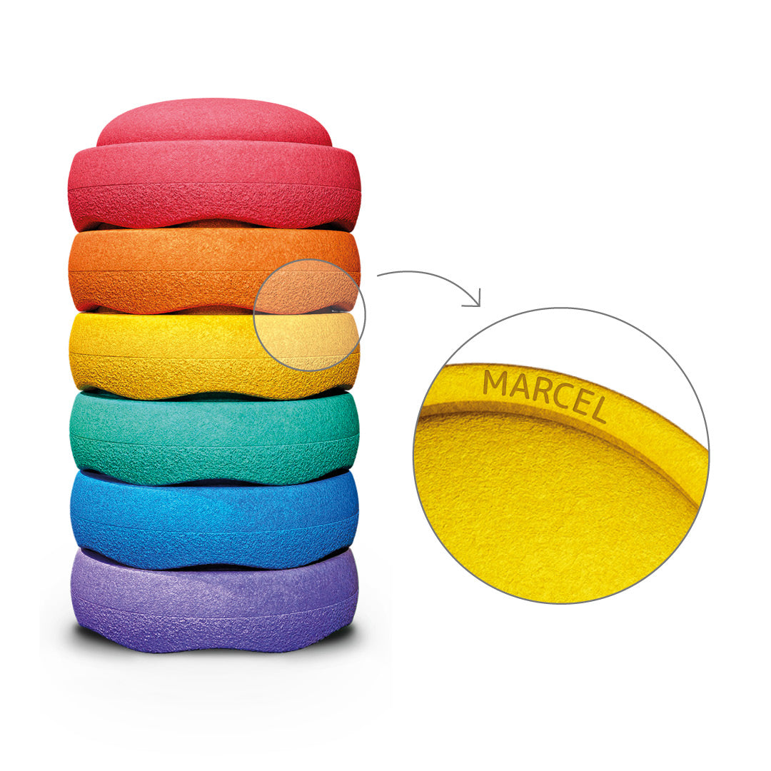 Ensemble original de 6 pierres empilables classiques arc-en-ciel | pierres empilables