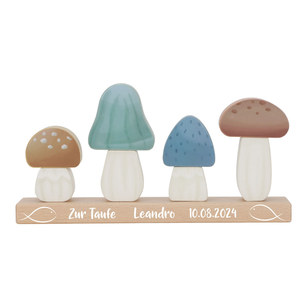 Champignons empilables personnalisés Forest Friends – Cadeau de baptême | Schmatzepuffer