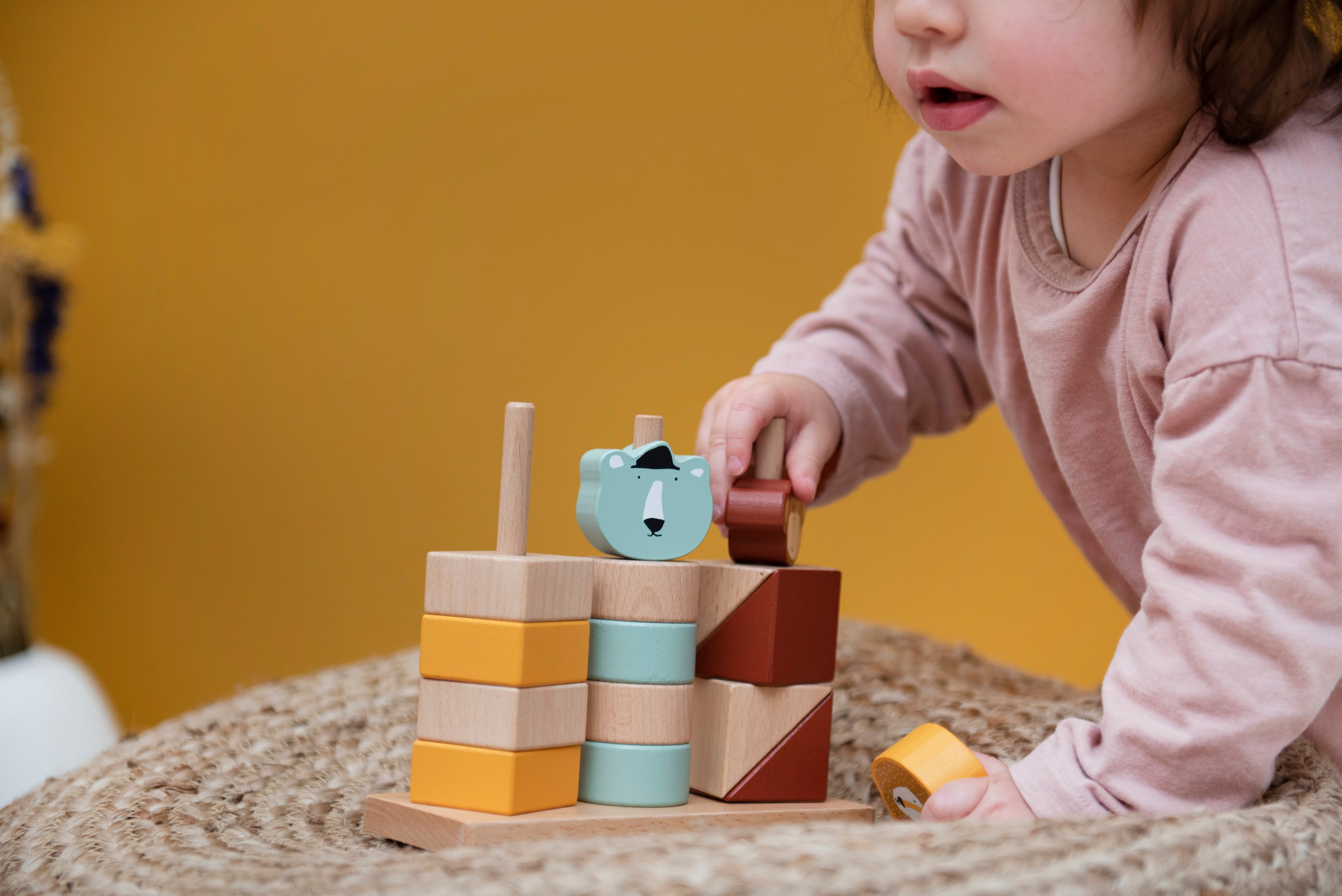 Stacking Animals Monkey/Polar Bear/Lion Wood | Trixie