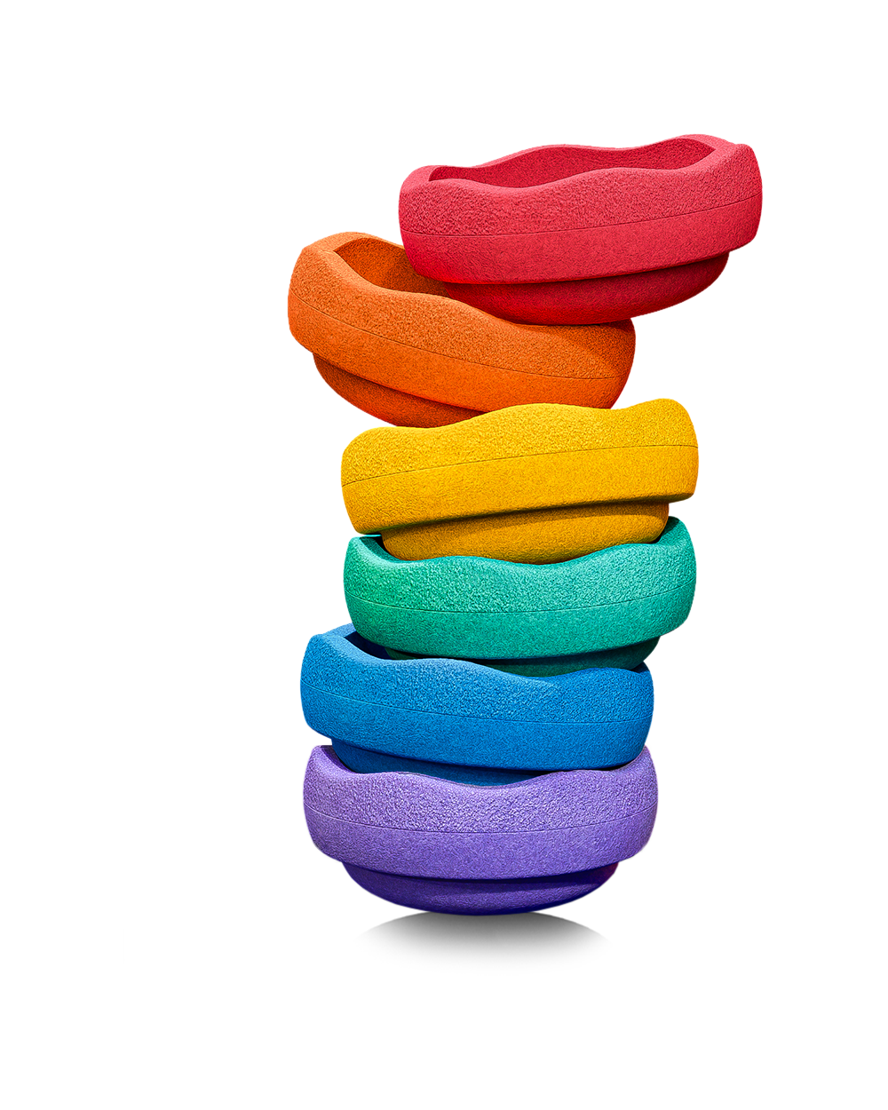 Ensemble original de 6 pierres empilables classiques arc-en-ciel | pierres empilables
